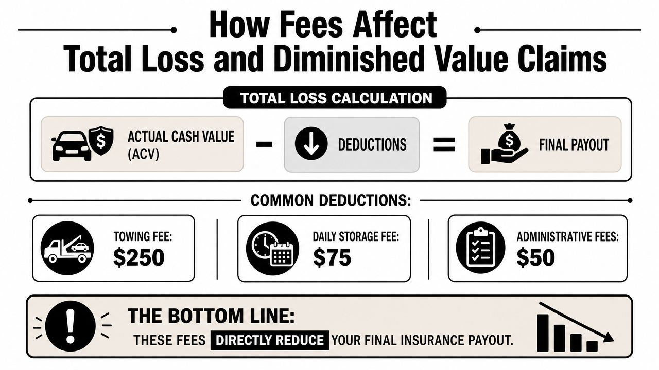 How Fees Affect Total Loss and Diminished Value Claims